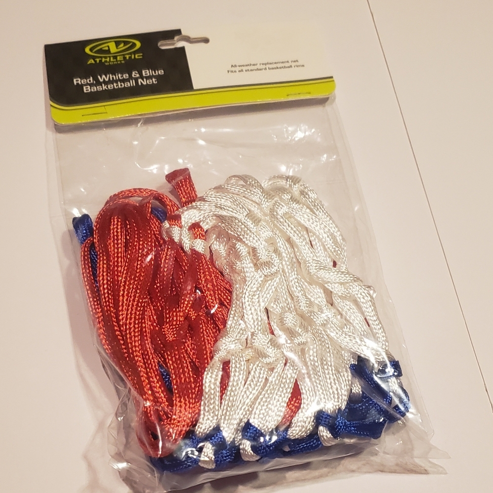 Athletic works red, white and blue basketball net